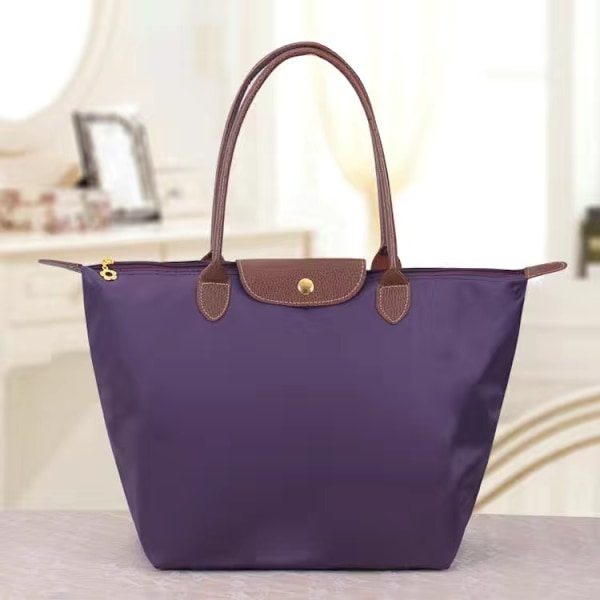 Nya Longchamp Le Pliage väskor för kvinnor ZX Lila Lila Lila Purple S