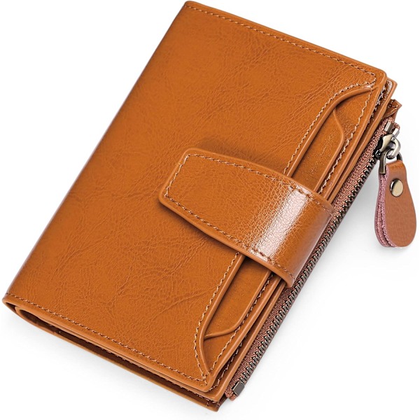 Wallet Women's Leather Slim, Women's Day Gift (Brown)