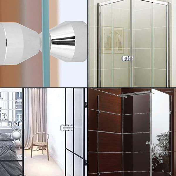Dusjdørgreb - Sølv Aluminium - Til Dusjdøre, Glas