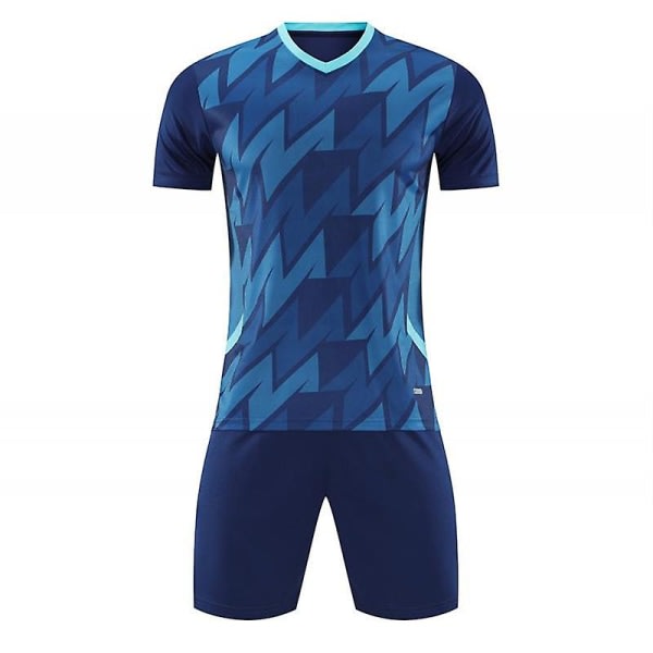 Nytt mode fotbollströjor set för vuxna och barn fotboll T-shirt och shorts Pojkar Futbol träningsdräkter Löpsportkläder XL Royal Blue(77688)