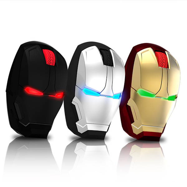 Ergonomisk Trådløs Mus Iron Man 2.4G Bærbar Mobil Datamaskin Gold