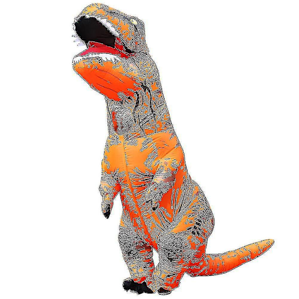 Lasten ja aikuisten dinosauruksen puhallettavat puvut T-rex Anime Cartoon Party Dress -puvut Halloween-asu miehelle naiselle O oran orange Fit Height 150-195cm