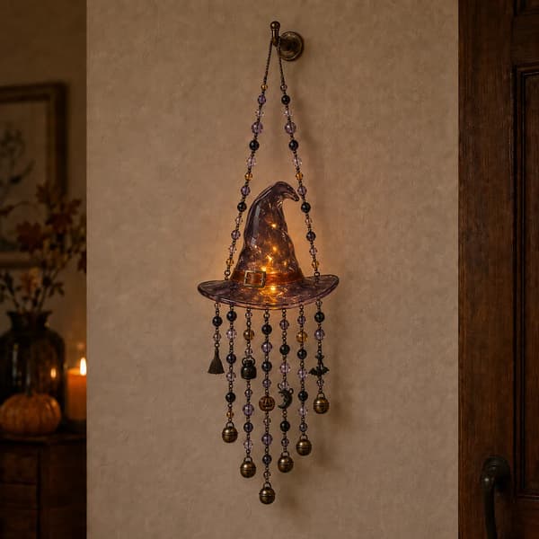 Halloween-kollektion med pärlprydda vindspel Halloween-vindspel med pärlor Spider web 30cm