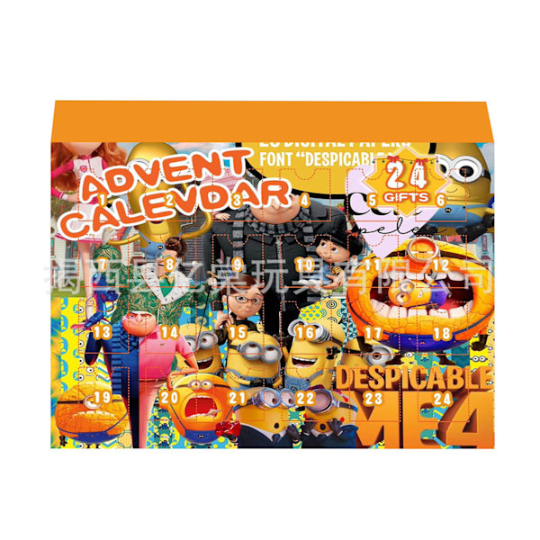 Xbi - 2024 Minions Julegave Blind Box Julekalender 24 Nedtælling Overraskelse D