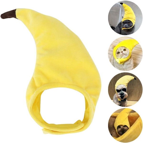 Kattlue, morsom hodeplagg bananhodeplagg morsom hundelue kattunge myk lue antrekk brukervennlig