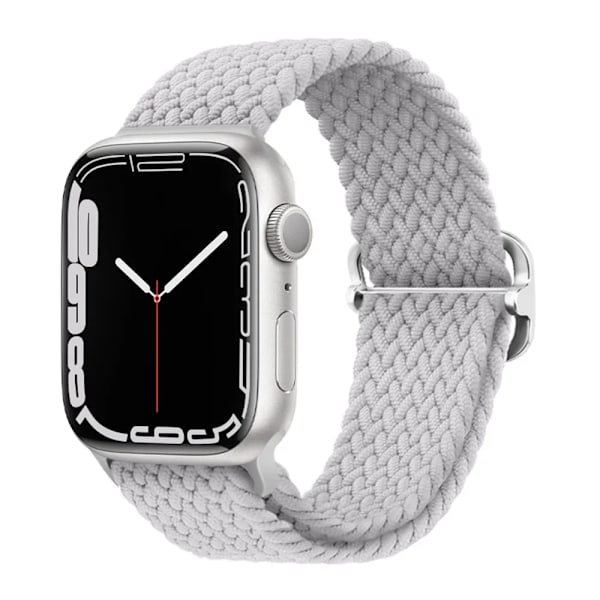 Flettet løkke til Apple Watch Rem 44mm 40mm 45mm 41mm 42mm 38mm 49mm Elastisk Solo armbånd iWatch serie 9 se 7 5 6 Ultra2 Band 44.light gray 44.light gray 38mm 40mm 41mm