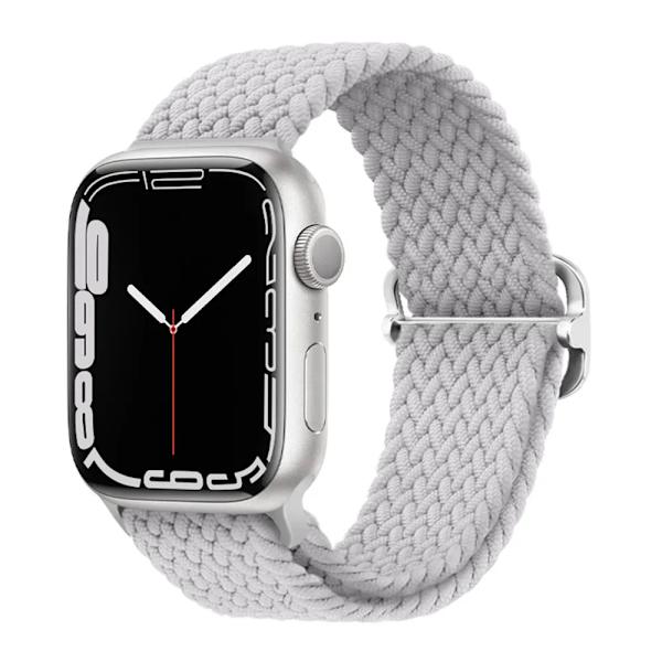 Punottu silmukka Apple Watch -remmiin 44mm 40mm 45mm 41mm 42mm 38mm 49mm Joustava Solo-ranneke iWatch-sarja 9 se 7 5 6 Ultra2 -ranneke 44.vaaleanharmaa 44.light gray 38mm 40mm 41mm