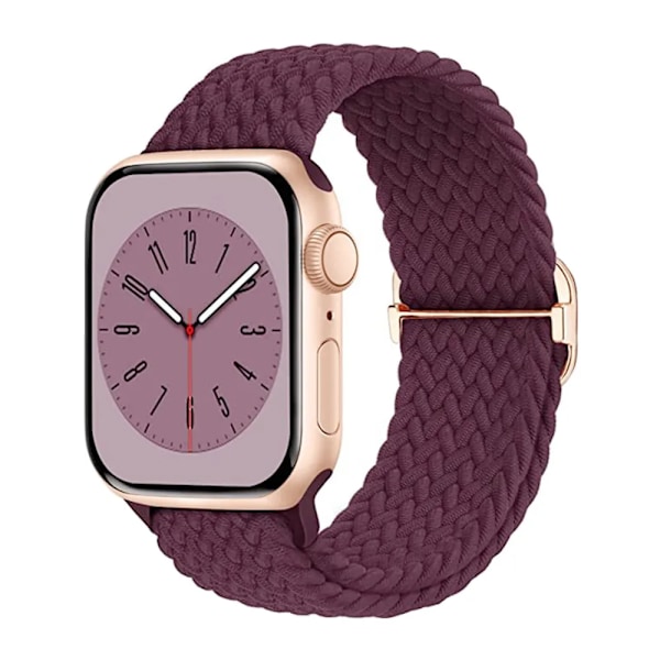 Flettet løkke for Apple Watch Rem 44mm 40mm 45mm 41mm 42mm 38mm 49mm Elastisk Solo armbånd iWatch series 9 se 7 5 6 Ultra2 Band 59.Wine Red 59.Wine Red 38mm 40mm 41mm