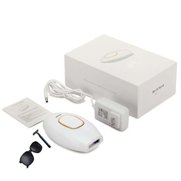 Hårfjerningslaser Epilator 300000 Flash Barbering og Hårfjerning Permanent Epilator White