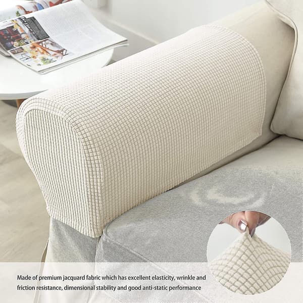 Fåtöljsarmstödsskydd stretch soffarmstödsskydd armstödsskydd för stolar Cream