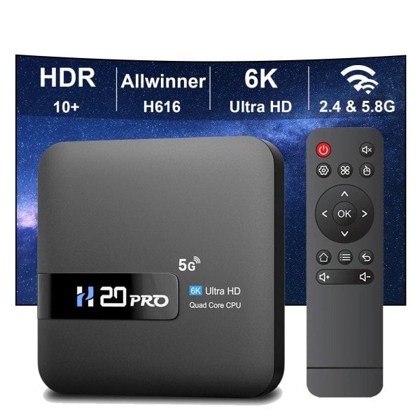 Smart Android TV Box Android 10.0 16GB 2.4&5G WIFI 4K Media Player TV-boks