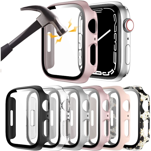 6-pakkaus kova PC-kuori Apple Watch 38 mm:lle sarja 3/2/1 karkaistulla 6-pakkauksella 3 6-Pack 3 38mm