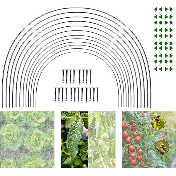 Trädgårdsnätbågar, växthusbågar, växthusbågar för trädgård, DIY växthusbågar, polytunnel stödram för trädgård 30pcs (10pcs)