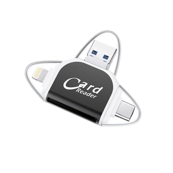 Bästa Kvalitet 4 i 1 SD-Kortläsare Micro TF Adapter för Visning av Kamerabilder och Videor på Windows Mac iPhone Android