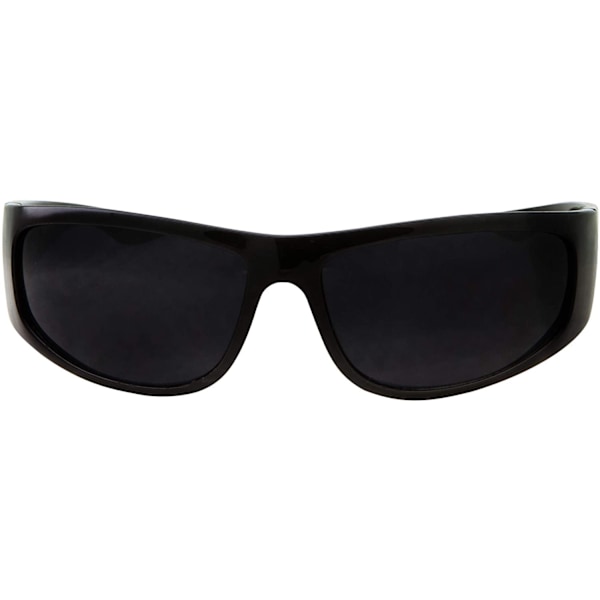 Super Dark Lens Sorte Solbriller | Biker Style Rider | Wrap around stel