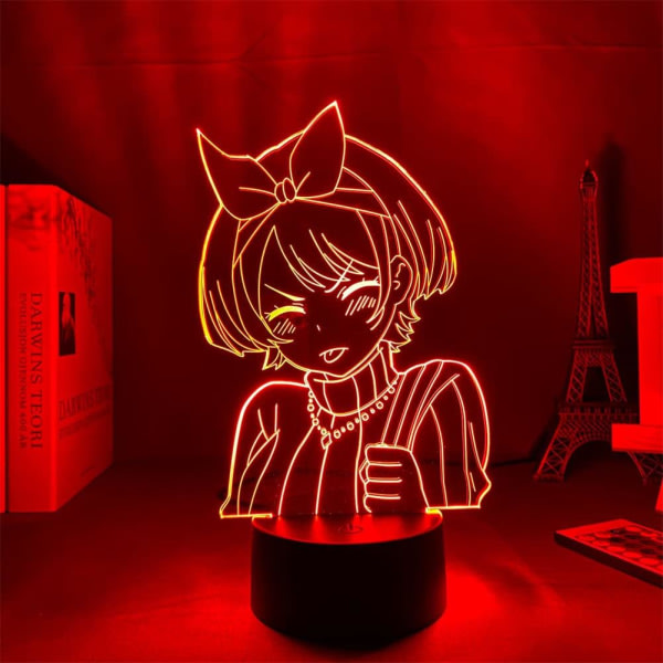 3D Illusionslampa Anime Hyr en flickvän Sarashina Ruka Figur Nattlampa för barn Flicka Sovrumsinredning Sängbord Färgglad bordslampa