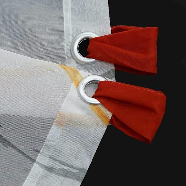 Läpinäkyvä voile-verho aaltokuviollisilla silmukoilla H/L 60/140 cm väri punainen