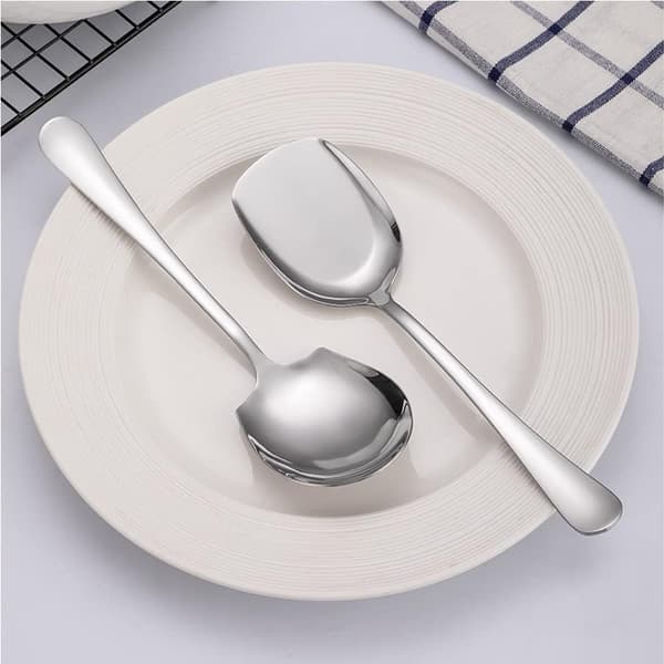 Buffet Serveringsverktøy, Multifunksjonelle Serveringsskjeer med Langt Håndtak i Rustfritt Stål, Solid Konstruksjon for Hjem og Restauranter