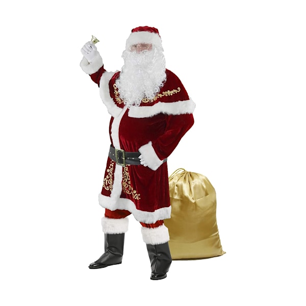 Jultomtekostym för män 12 delar set jul fest cosplay XXL