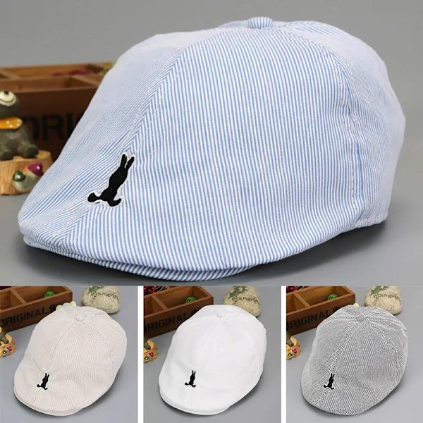 Sød Stribet Baby Basker Hat Bomuld Baby Dreng Pige Hatte Toddler Baby Cap Børn Sommer Sol Baseball Hatte Cap white