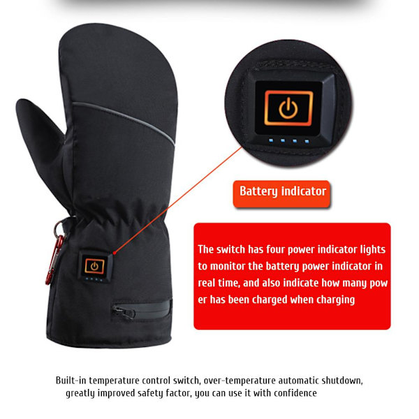 Opvarmede Vanter til Kvinder Genopladelige Opvarmede Handsker Touch Screen Anti-Slip Fleeceforet Vanter Vintervarme Vanter til Cykling Ski C