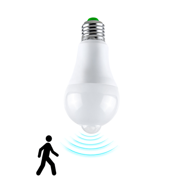 E27 Glödlampa LED Ljus PIR Infraröd Rörelsesensor Automatisk Energisparlampa Dekorativ Glödlampa Natt 12W
