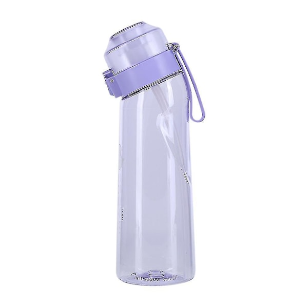 Smaksatt Vannflaske med 7 Smakskapsler Luft Vann Opp Flaske Frostet Svart 650ml Luft Starter Opp Sett Vannkopp for Camping Sport Lilla Purple China
