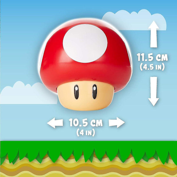 Super Mario Mushroom Lys med lyd nattlampe er et must for gavegiving