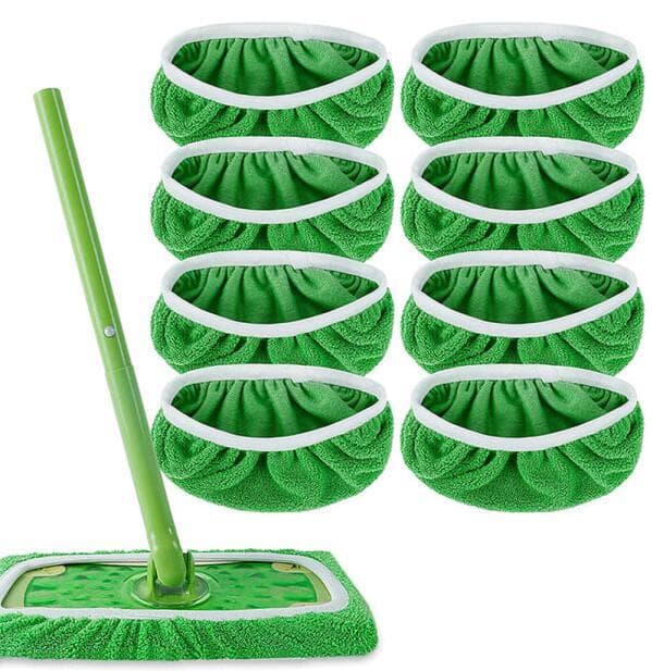 Swiffer Sweeper Mopp Ersättningsdynor, Tyger för Swiffer Golvmopp, Återanvändbart Golvmoppskydd 8PCS