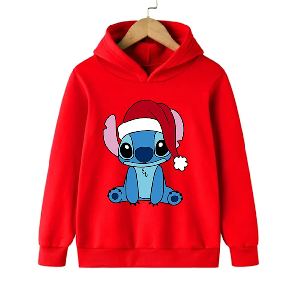 Rolig 90'er julestitch luvtröja Børn Tegnede Tøj Børn Pige Dreng Lilo and Stitch Sweatshirt Hoody Baby Casual Top 59005 59005 160CM