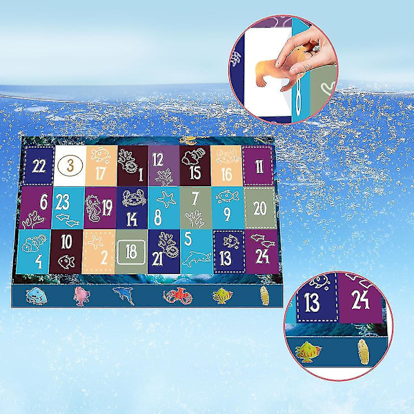 Julehavets Serie Tegneserie Simulation Havsliv 24 Nedtælling Havdyr Børnelegetøj Model Blind Box