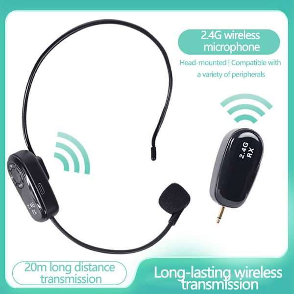 Headset 2.4G trådlös mikrofon sändare med mottagare [GKS]