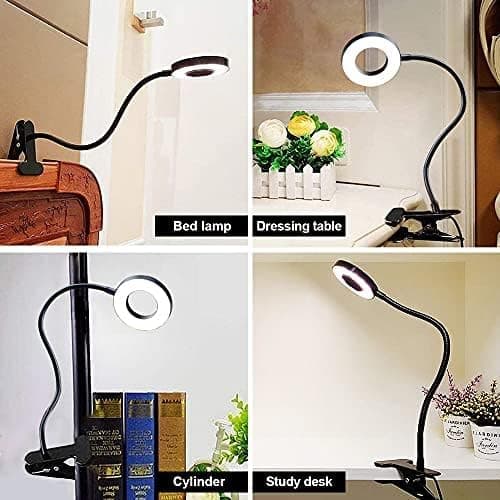 6W LED USB leselys klips bærbar lampe for bok, piano, sengegavl