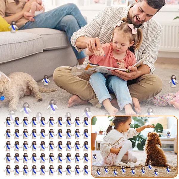 24-100X Mini] Jeesus-hahmo pääsiäiskoristeisiin, pieni vauva Jeesus -hahmo blue 50pcs 2pcs