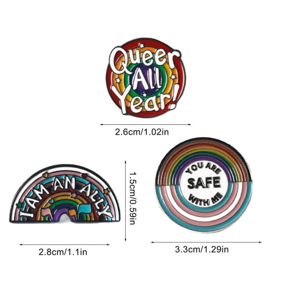 Du är säker med mig Emaljnålar, Regnbåge Slagnålar Pride Pins L D-209 one-size
