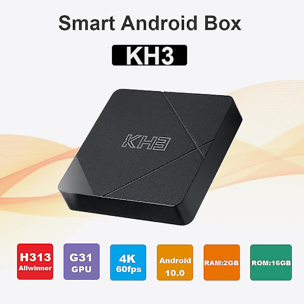 Mecool Kh3 Android 10 TV-boks 2 GB RAM 16 GB ROM Allwinner H313 mediaspelare 2,4 GHz Wifi 4K HD Smart Set Top Box