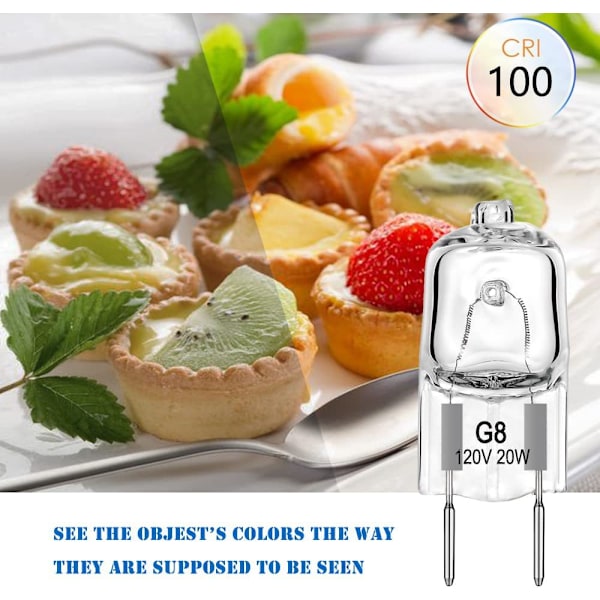 G8 120V 20W Glødepærer Tungsten Halogen Pære Spotlight Pære Dobbelt Stift