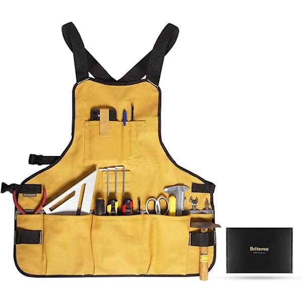 Work tool apron for men and women, torso length with 21 tool pockets