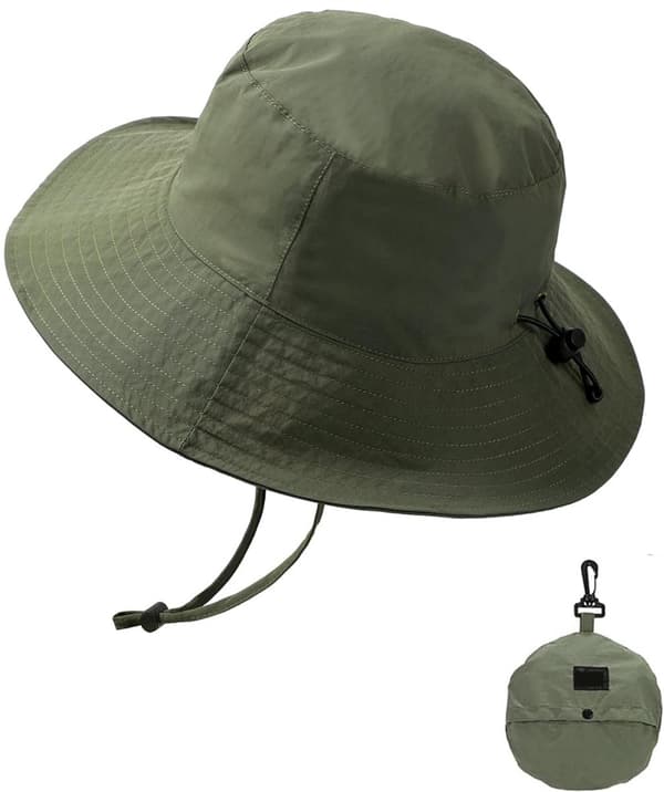 Bøllehat Solhat Størrelse 56/58 Outback Hat Safari Hat Regnhat UV Hat Dame og Herre til Vandring og Fiskeri Sort Noir M