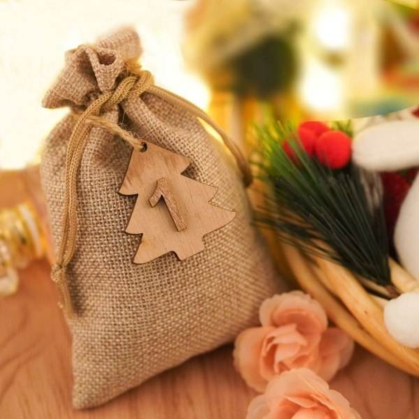 20 stykker juteposer Juteposer 15 x 20 cm poser til adventskalendere, smykker, gæstegaver og håndværk, juteposer, stofposer - Jul WELLNGS