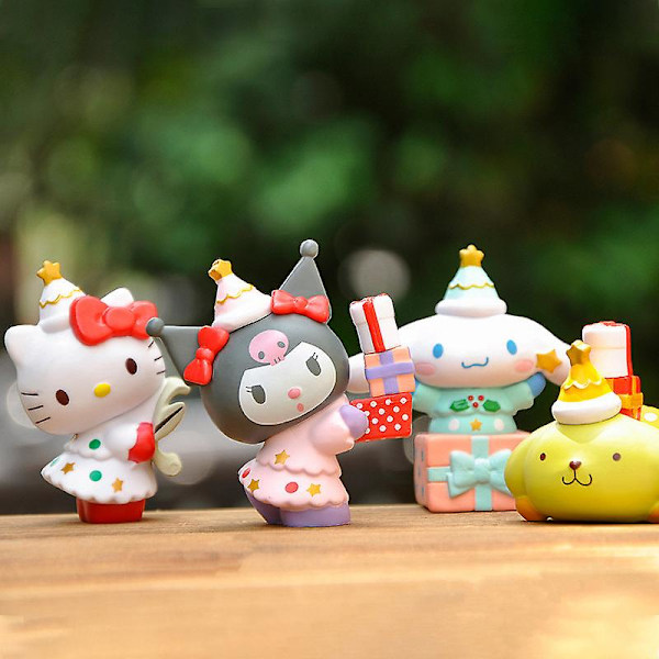 6 stk Sanrio Anime Figurer Dukke Hjemmedekorasjon Kaketopper
