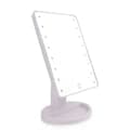 Bärbar Roterbar LED Sminkspegel, Batteri & USB-driven - Vit
