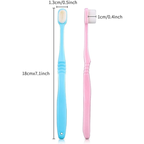 HHL 4 delar mjuk mikronano manuell tandborste Extra mjuk borsttandborste