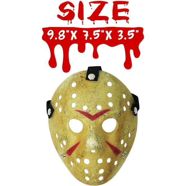 Mask Cosplay Halloween Kostumemaske Rekvisit Horror Hockey Gul