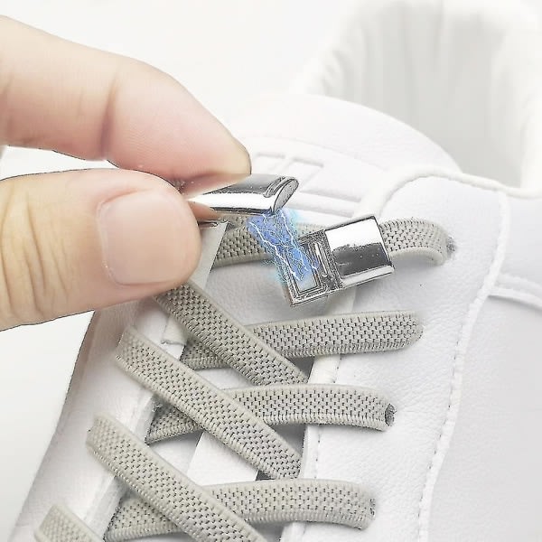 1 par utan knytskosnören Magnetiska elastiska skosnören för barn och vuxna sneakers skosnören 23 färger skosnören Light blue