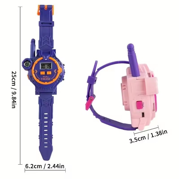 2 kappaleen ladattava walkie-talkie lasten lelu taskulampulla