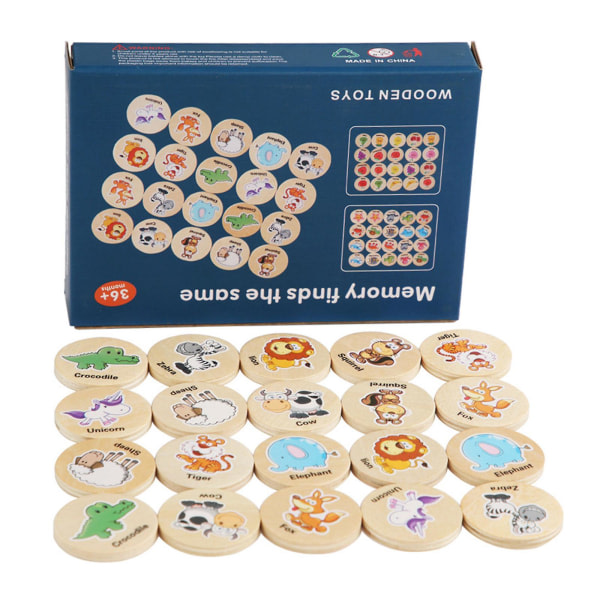 Matchande pusselspel för barn Leksaker Barn Koncentrationsträning Trädjurleksaker Minne Hitta samma spelträning