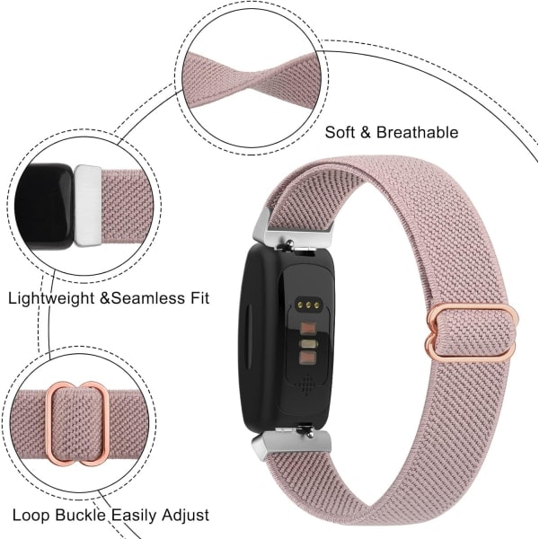 Elastiska Armband för Fitbit Inspire 2 - 3-Pack Stretchiga Armband