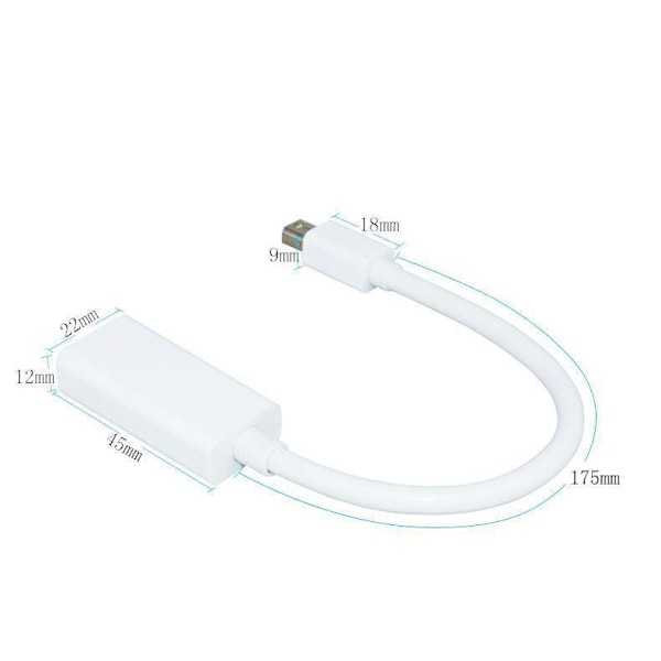 Macbook Thunderbolt Displayport til HDMI Adapter Svart Svart Svart
