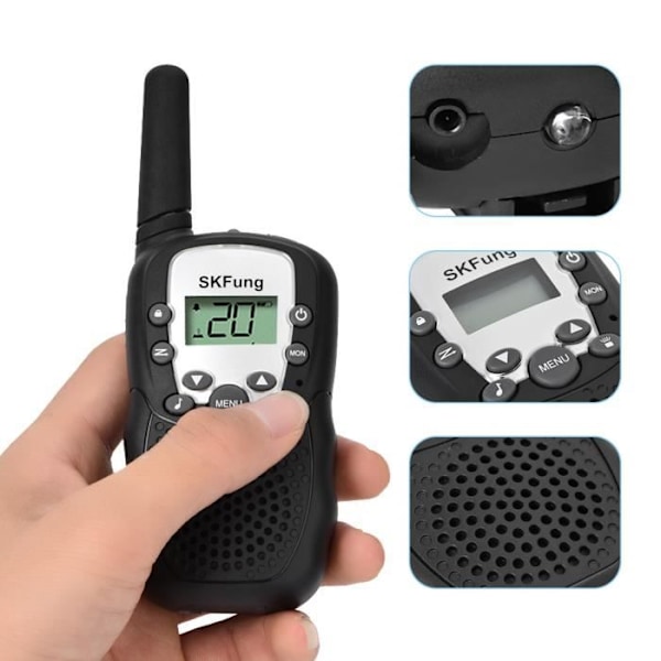 CEN Mini Walkie Talkie Long Distance 5 Miles with VOX Scan Black